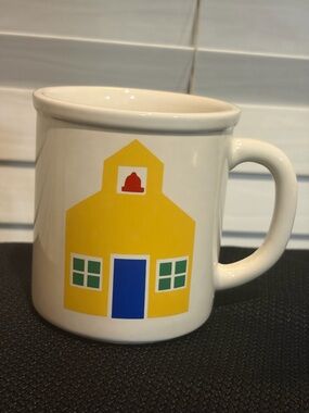 Marimekko by Pfaltzgraff Ceramic Mug with Colorful Schoolhouse Graphic EUC